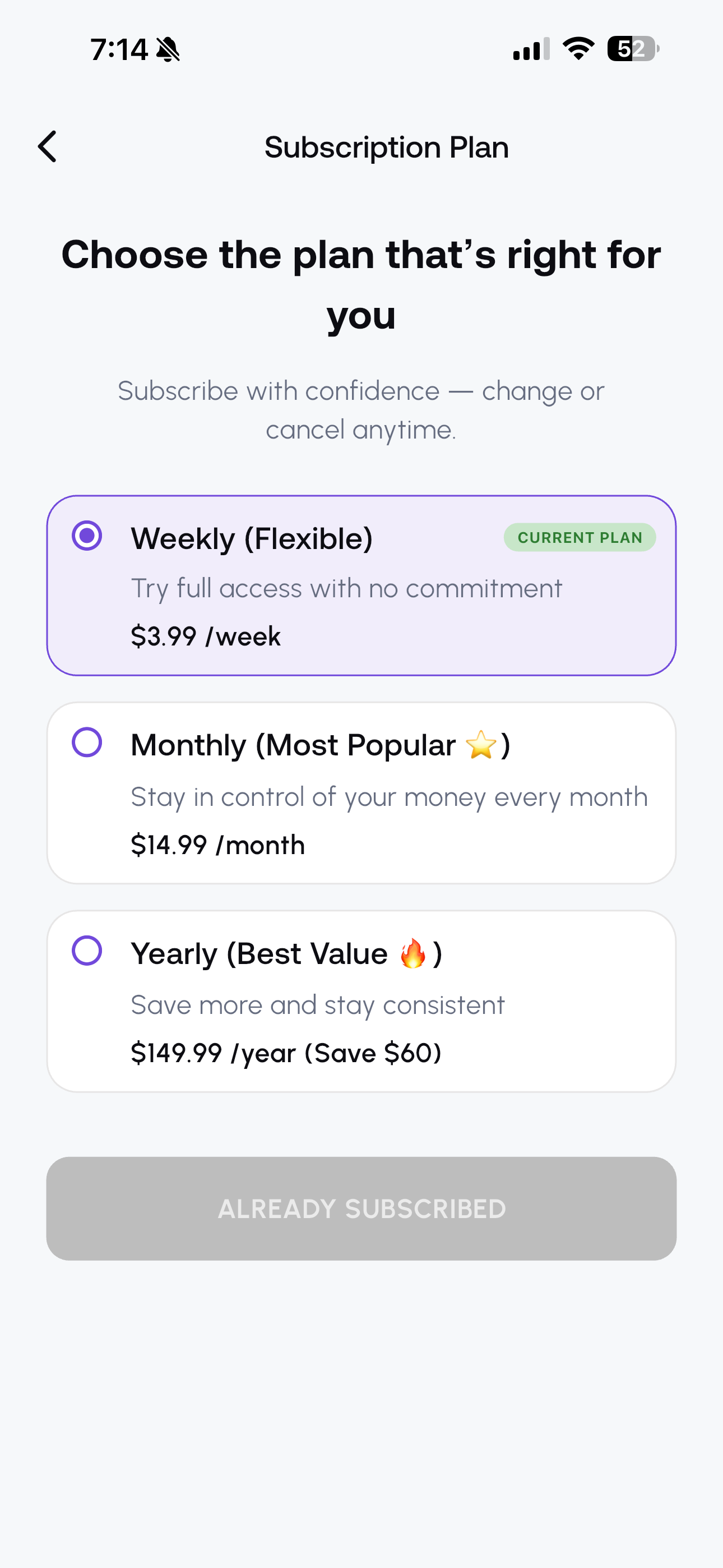 Subscription plan